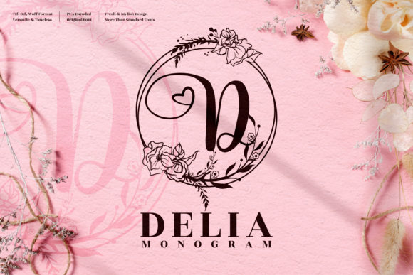 Delia Monogram: An Elegant Display Font for Thoughtful Editorial Design