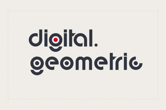 Digital Geometric Display Font for Modern Business Branding