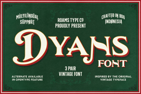 Dyans Font for Bold, Vintage-Inspired Branding