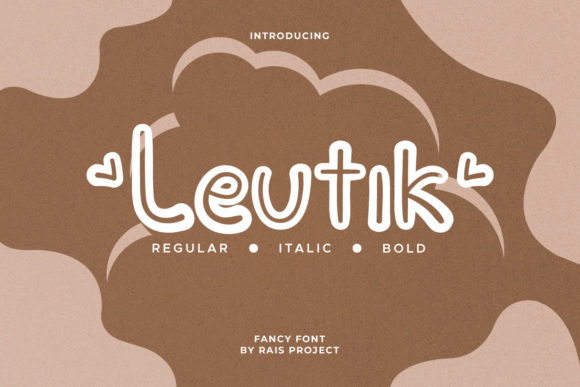 Leutik: A Cute Outlined Display Font for Playful Editorial Design